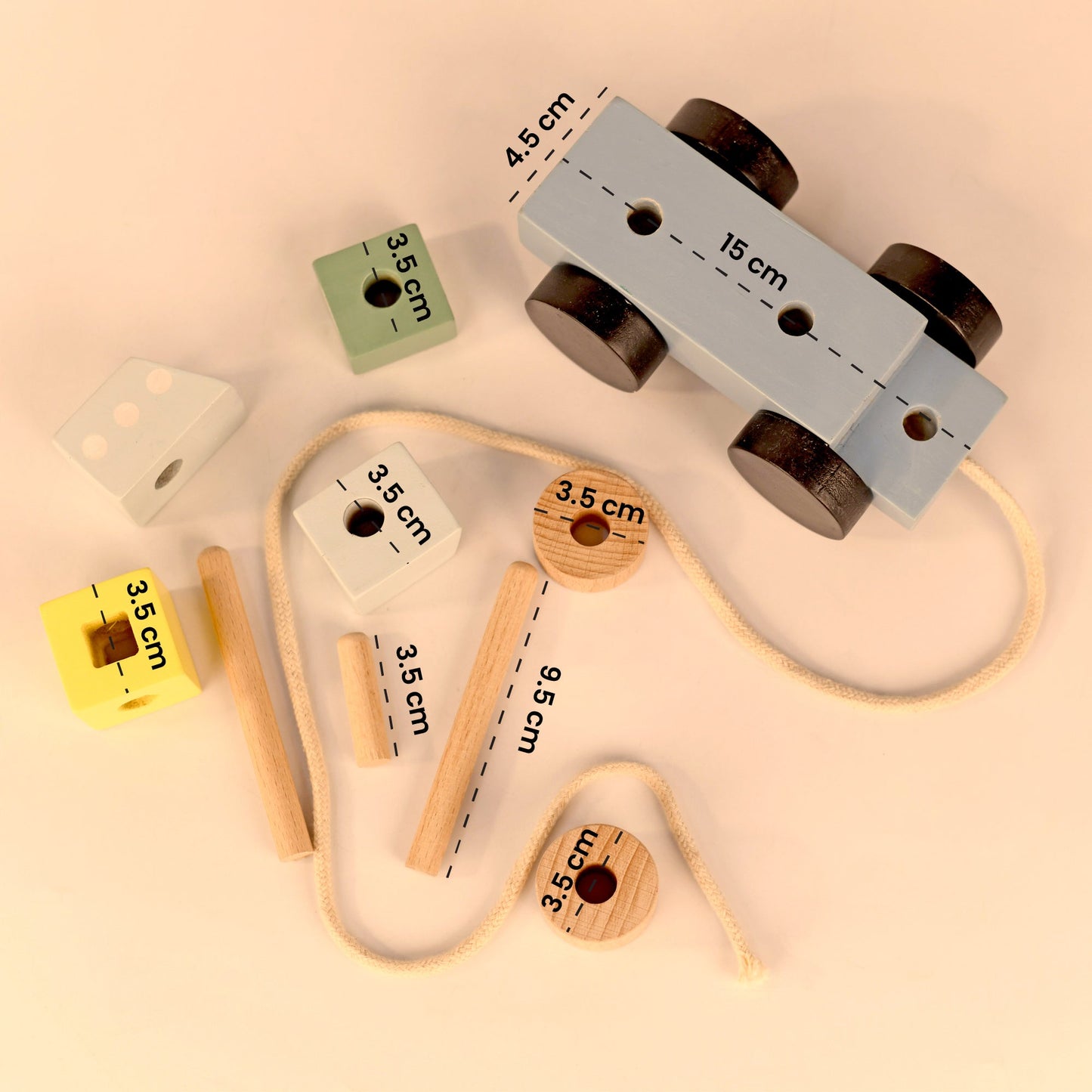 Pull Along Ship Toy Set Non-Toxic Push Pull String Toys