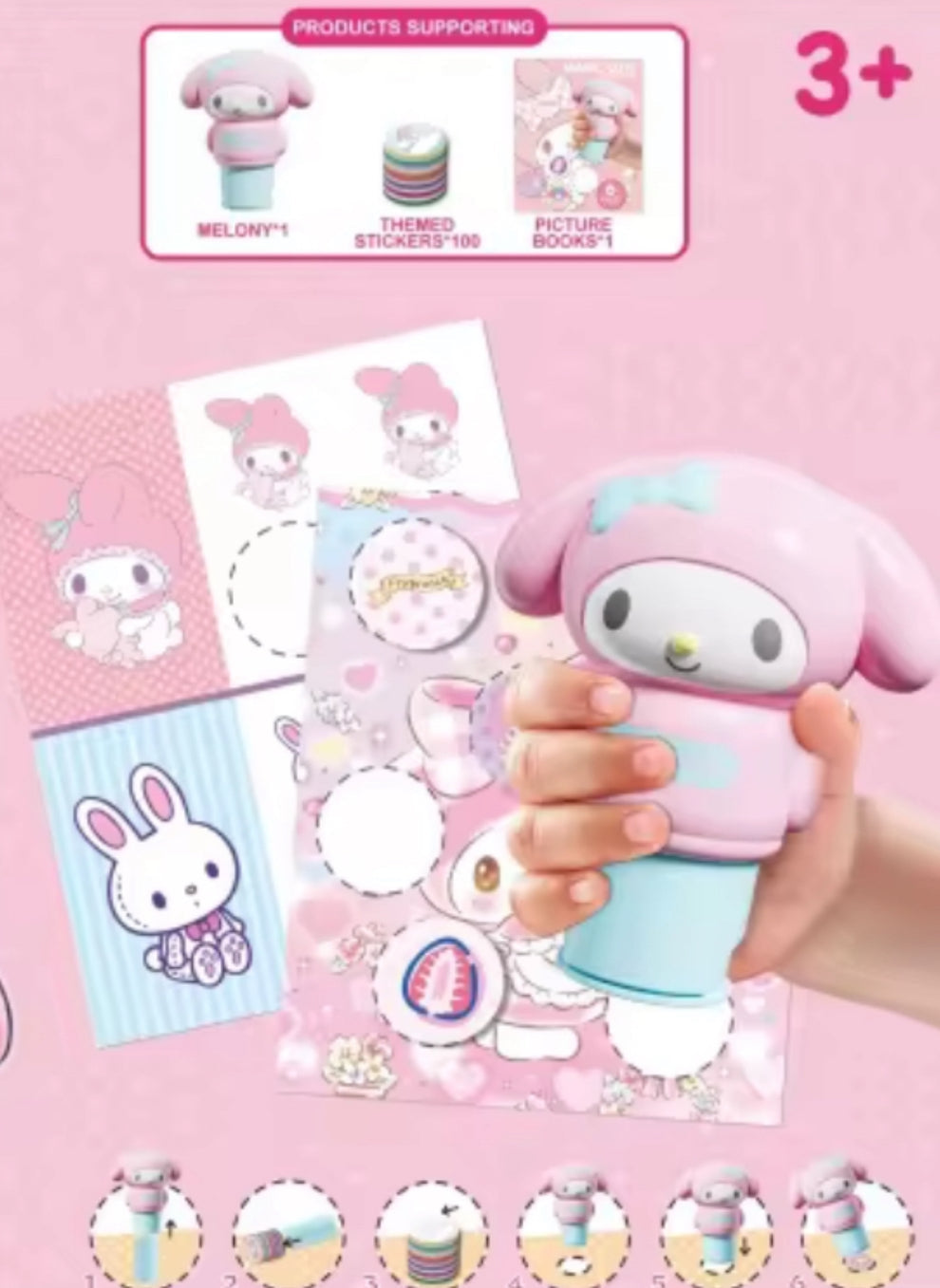 Magic Stamper Stickers - 200 Reusable Stickers | 24 Page Book