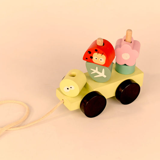 Pull Along Forest Toy Set Non-Toxic Push Pull String Toys
