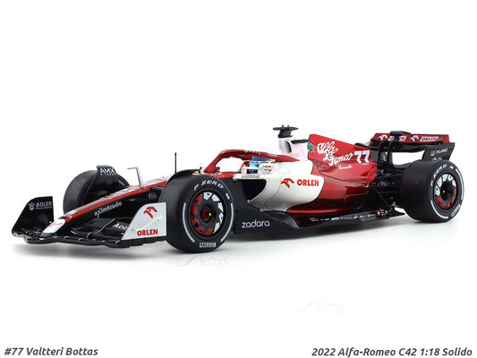 2022 Alfa-Romeo C42 #77 Valtteri Bottas 1:18 Solido diecast scale model car collectible