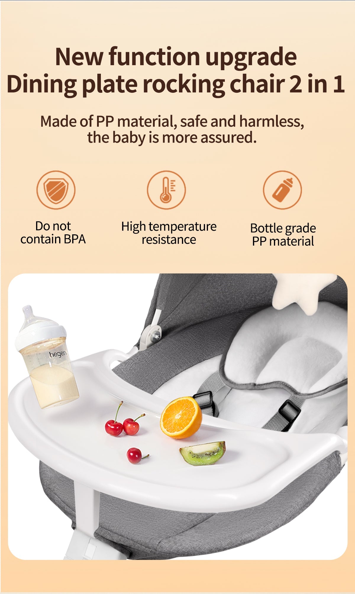 Baby Swing for Infants, Bluetooth Infant Swing with Music Speaker, Bluetooth Touch Screen/Remote Control Timing Function with 5 Speeds, 3 Seat Positions,10 Music, 5 Point Harness Belt