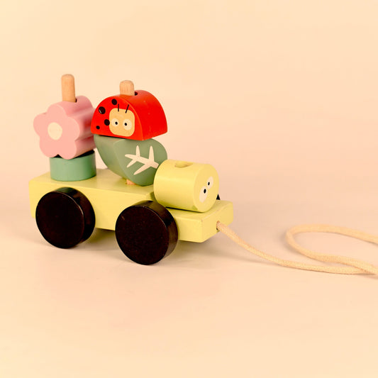 Pull Along Forest Toy Set Non-Toxic Push Pull String Toys
