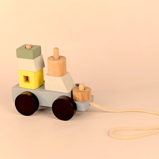 Pull Along Ship Toy Set Non-Toxic Push Pull String Toys