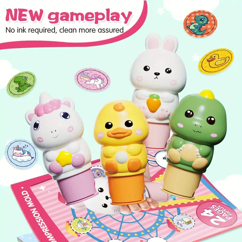 Magic Stamper Stickers - 200 Reusable Stickers | 24 Page Book