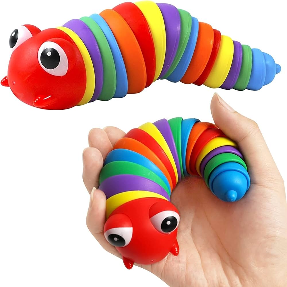 Caterpillar Slug Toy Sensory - Relaxing Caterpillar Stress Relief Toy for Kids and Adults Pack of 1(Multi Colour)