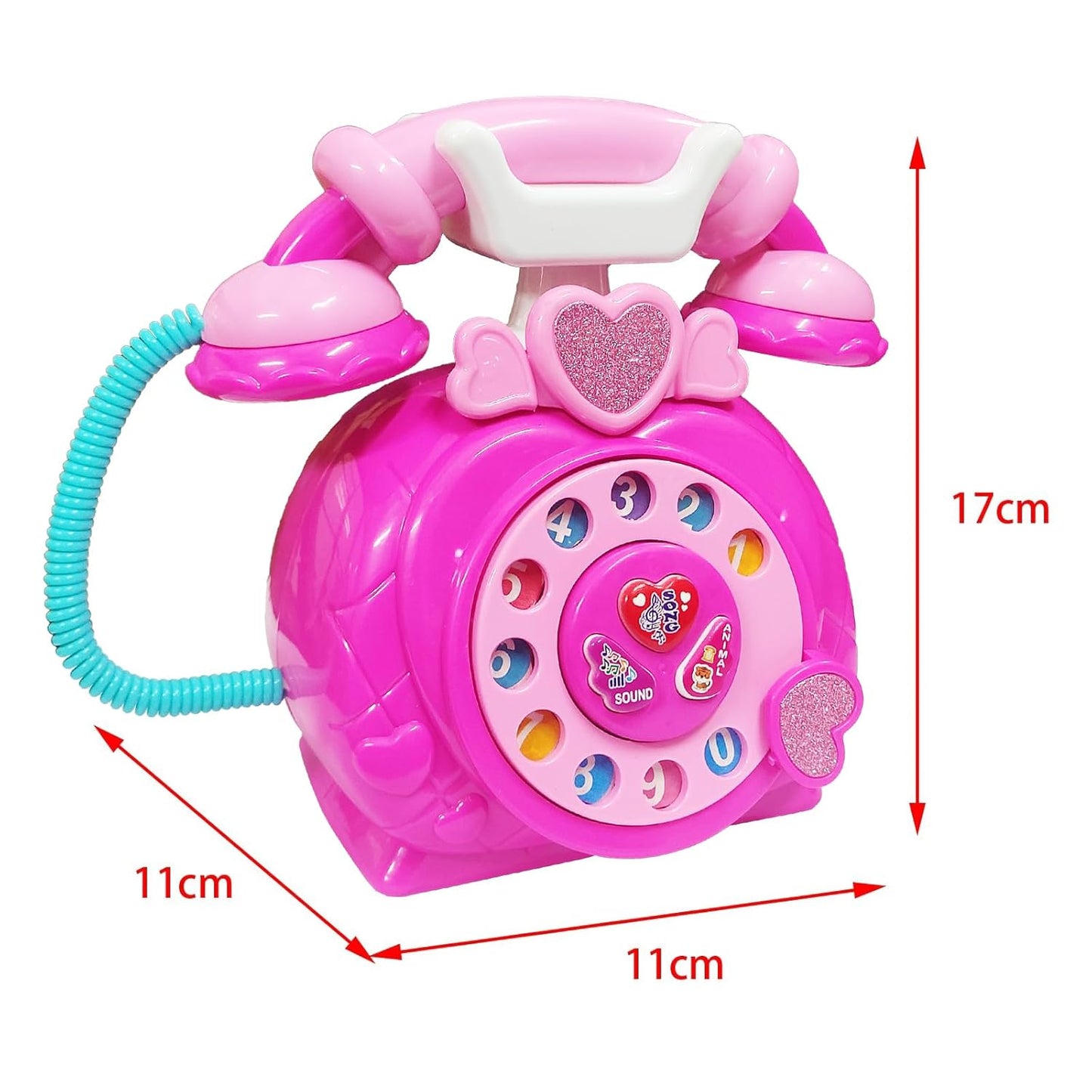 Classic Dial Receiver Simulation Telephone Toy for Kids- sound and light