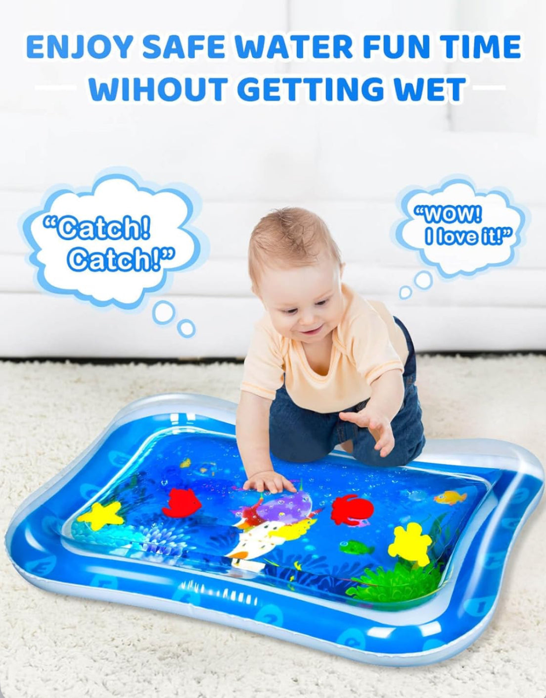 Interactive Water Play for Sensory Stimulation and Fun Tummy Time