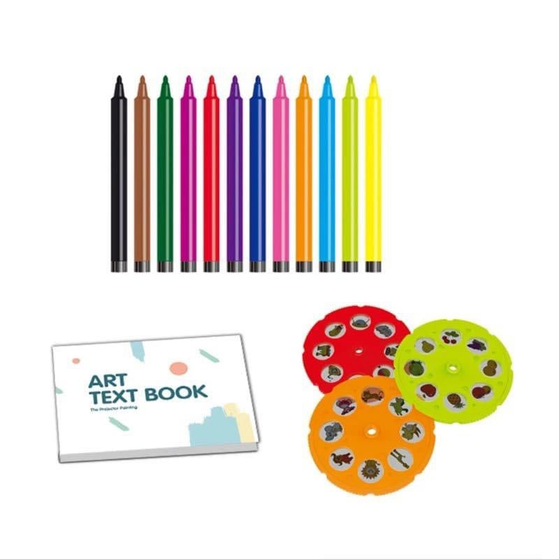 Drawing Projector Table, Plastic Creativity Manual Ability 24 Patterns Projector Painting Board for Early Learning Art