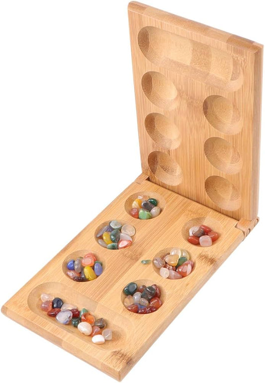 Mancala Pure Natural Stone Chess Piece 0.7in/1.8cm-Pallanguli With 50 Stones