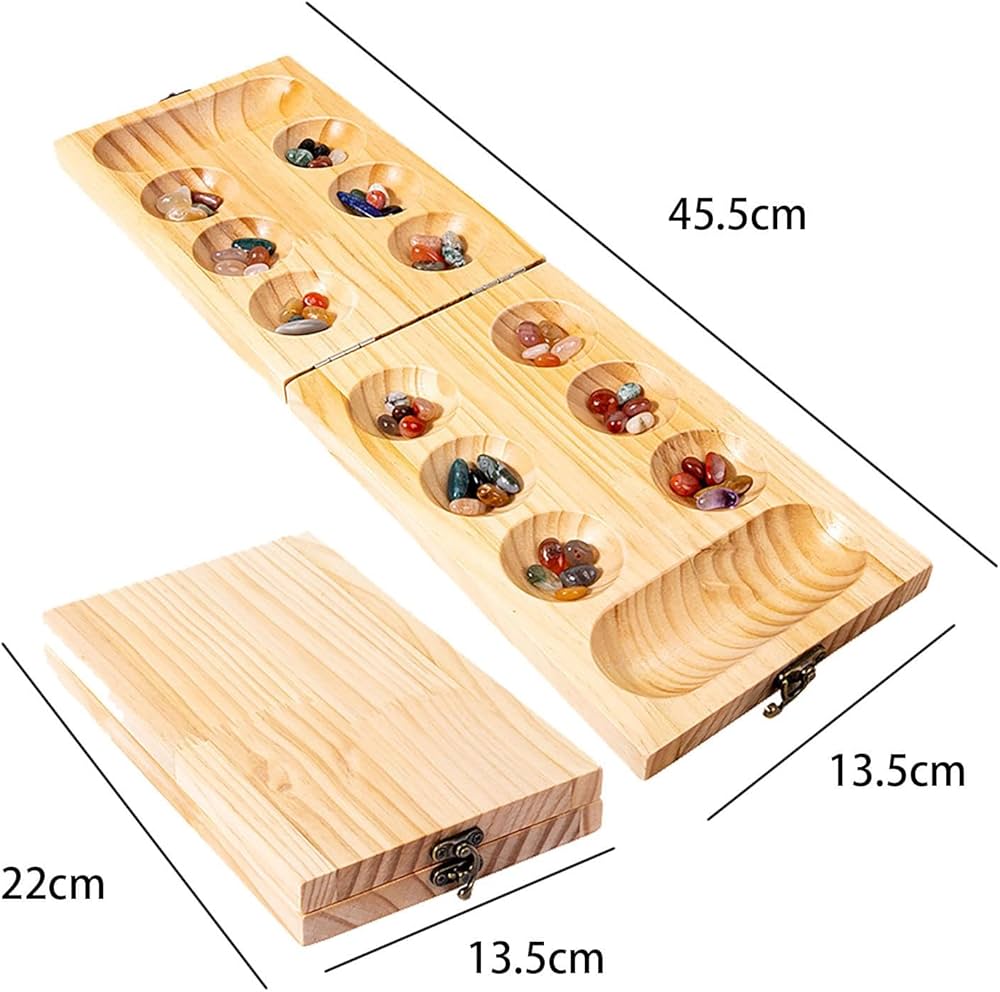 Mancala Pure Natural Stone Chess Piece 0.7in/1.8cm-Pallanguli With 50 Stones