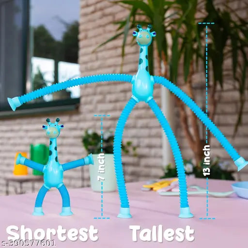 Telescopic Suction Cup Giraffe , Robot, Alien Toy, Monkey LED Telescopic Pipe with Suction Cup, Shape-Changing Stretch Tube - Any 1